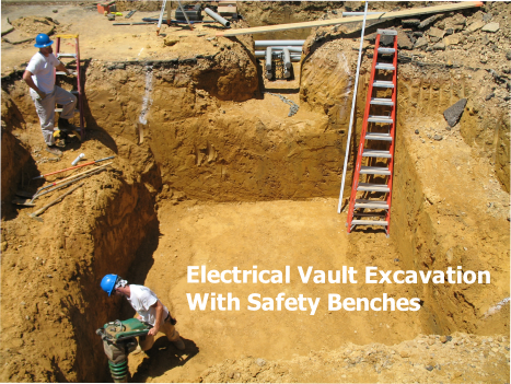 Electrical Vault Excavation
With Safety Benches